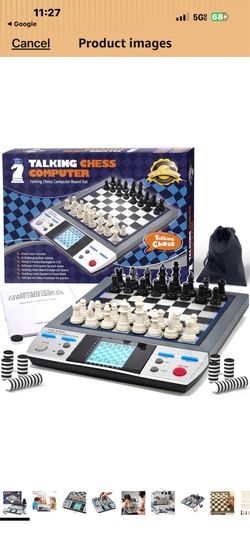 Electronic Chess Set Pro Black: Talking Tutor, Learning Tactics, Ideal for Kids & Adults