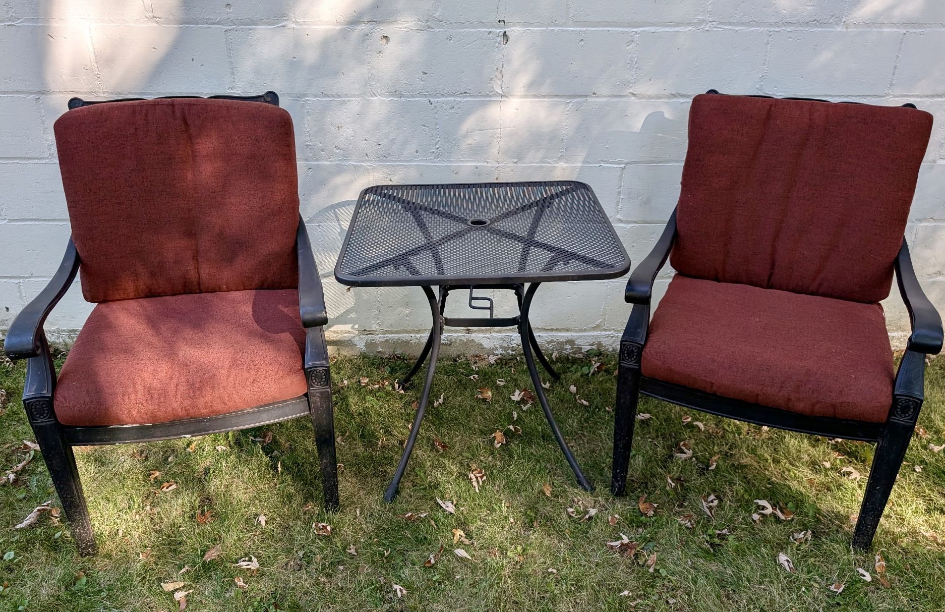 Table, Chairs, Cushions