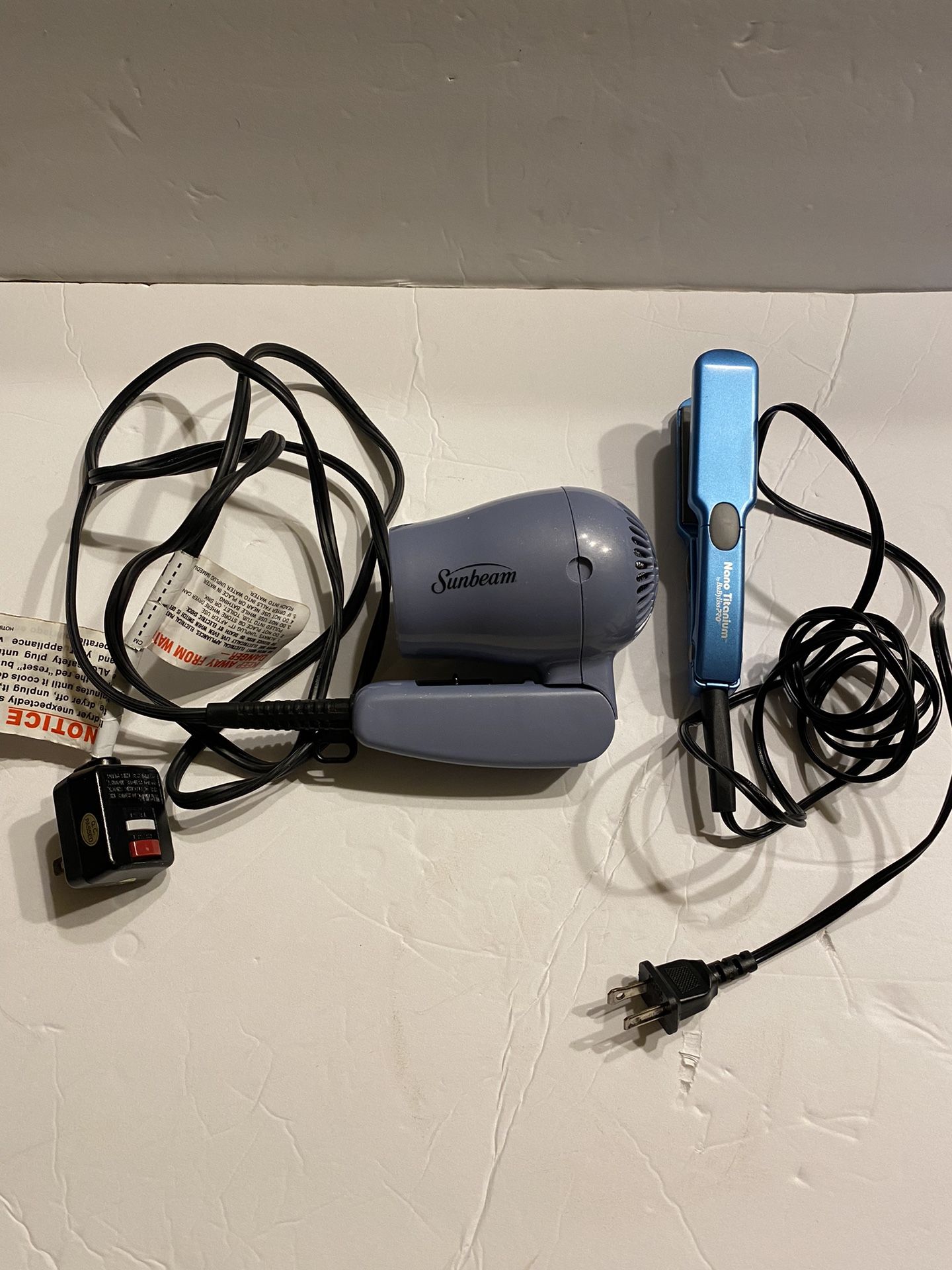 Hair Dryer, Mini Straightener Iron 