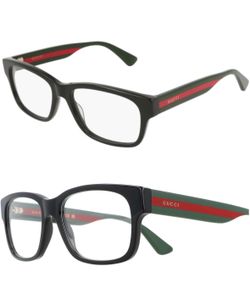 Gucci Demo Rectangular Men's Eyeglasses GG0343O 007 57 GG0343O 007 57