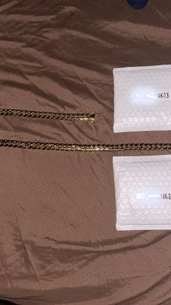 14k cuban chain and bracelet