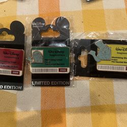 Haunted Mansion Hitchhiking Ghost- Disney/ WDI ID Badge Pin- LE Set Of Three