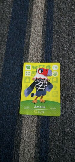 #075 Amelia - Animal Crossing Amiibo Card, Series 1, US Version Nintendo