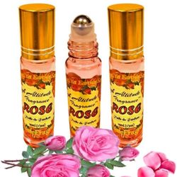 ROSE Perfume Oil - All-Natural Essential Oil Fragrance - Huile de Parfum - Bulgarian Damask Rosa Damascena Petals Otto,Tea Rose, De Mai - Roll On Roll
