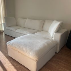 (Delivery Available!🚚) New White Cloud Sectional Couch Sofa