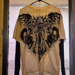 Affliction Haunted Passage Reflective White T-Shirt Long Sleeve