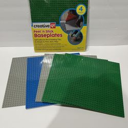 Lego Compatible Base Plate X9, 4 Peel And Stick