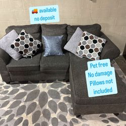 Dark Grey L Shaped Sectional Couch Reversible 