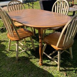 Dinette Set With Leaf, Table And 4 Chairs