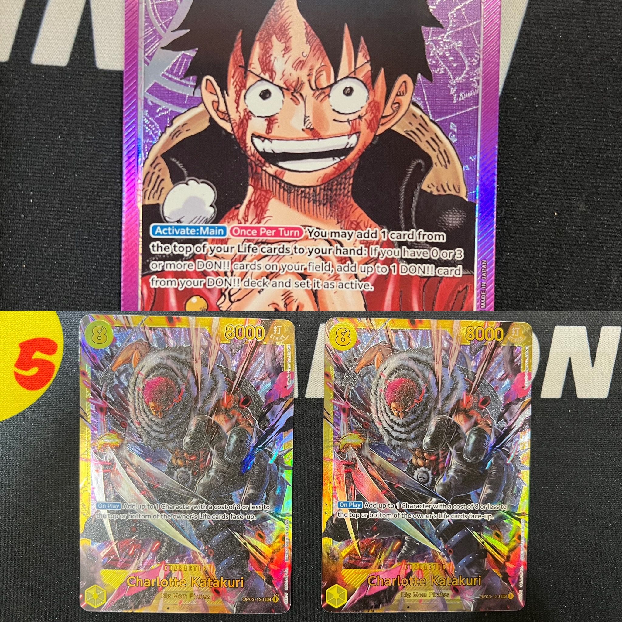One Piece TCG bundle lot. Purple luffy leader alt art katakuri