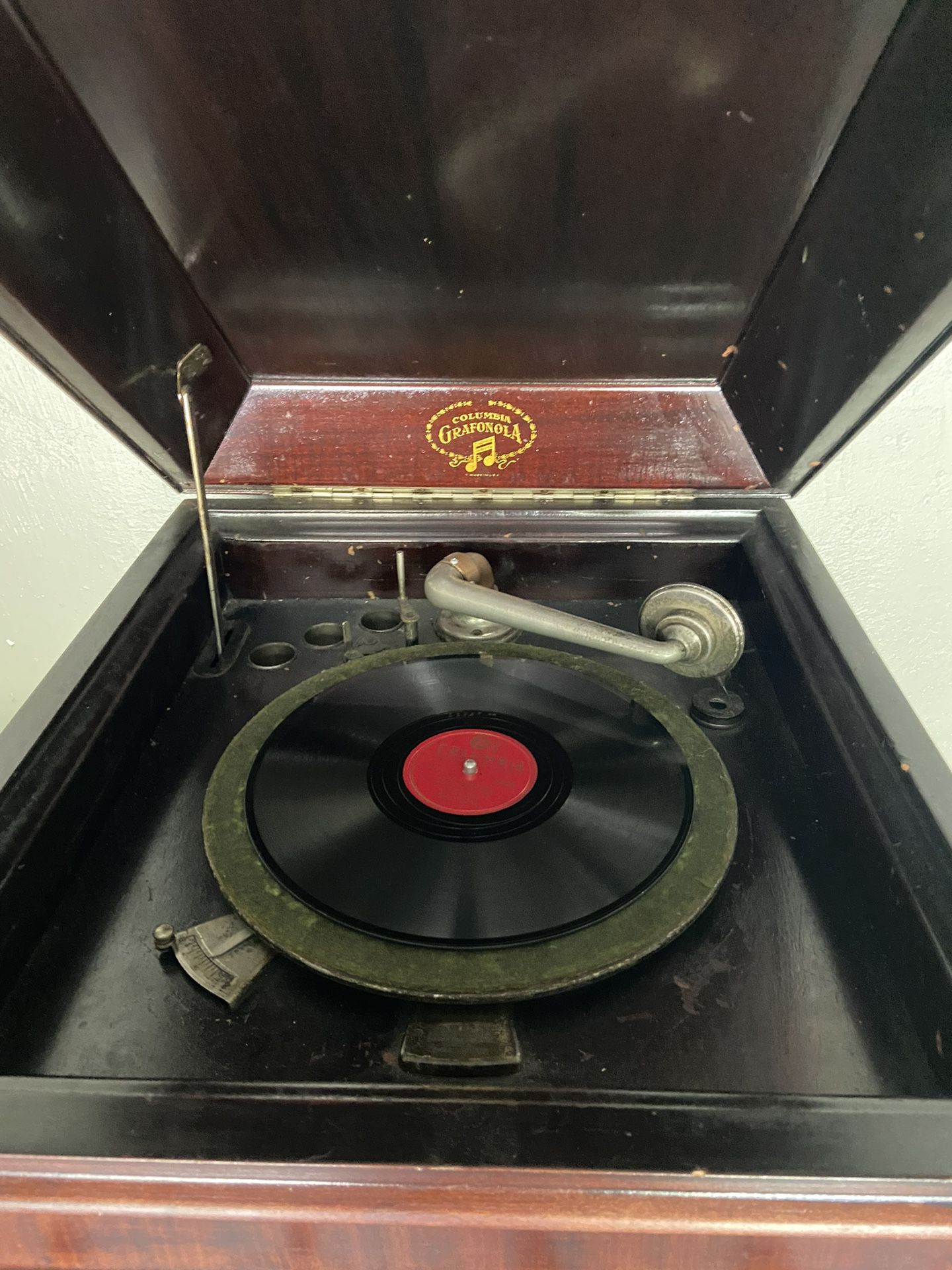 🤍reduced 🤍Vintage Columbia Grafanola Standing Record Player With Cabinet 