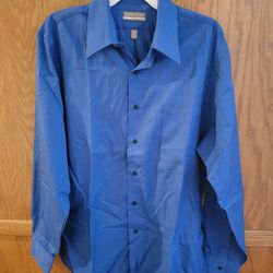 (2) Blue Fitted VAN HEUSEN