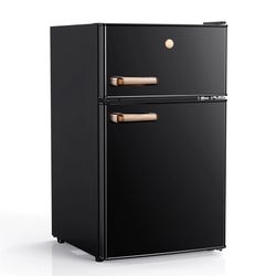JOY Kitchen 3.1-cu ft Mini Fridge Freezer  Black Rose Gold ENERGY STAR