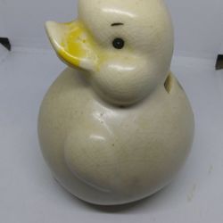 VINTAGE CERAMIC COIN BANK DUCK