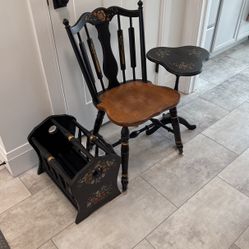 Table, Chair and Magazine Rack Settee