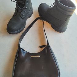Nine West Purse Original- Size 7 Black Leather Timberland Boots 