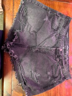 Wild Fable Black Distressed High-Rise Denim Shorts – Size 12