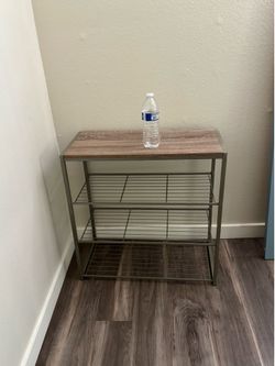 Metal wood 3-tier shelf