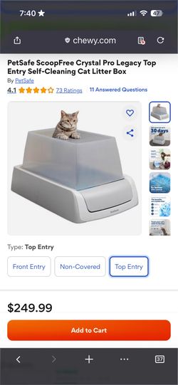 Stainless Steel PetSafe ScoopFree Pro Legacy Litter box WITH 4 bags of litter OBO