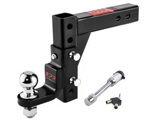 OPENROAD Adjustable Trailer Hitch Ball Mount - Fits 2-Inch Receiver, 2" Tow Balls, 7500lbs, 9-1/2" Drop/ 8-1/4" Rise, Heavy Duty Truck Hitch With Stai