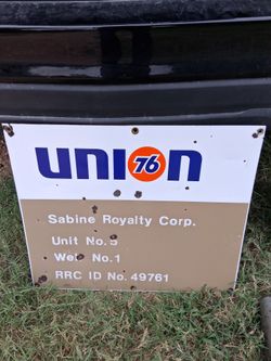 Vintage-24"x 20" -UNION 76 -OILFIELD LEASE  PORCELAIN SIGN