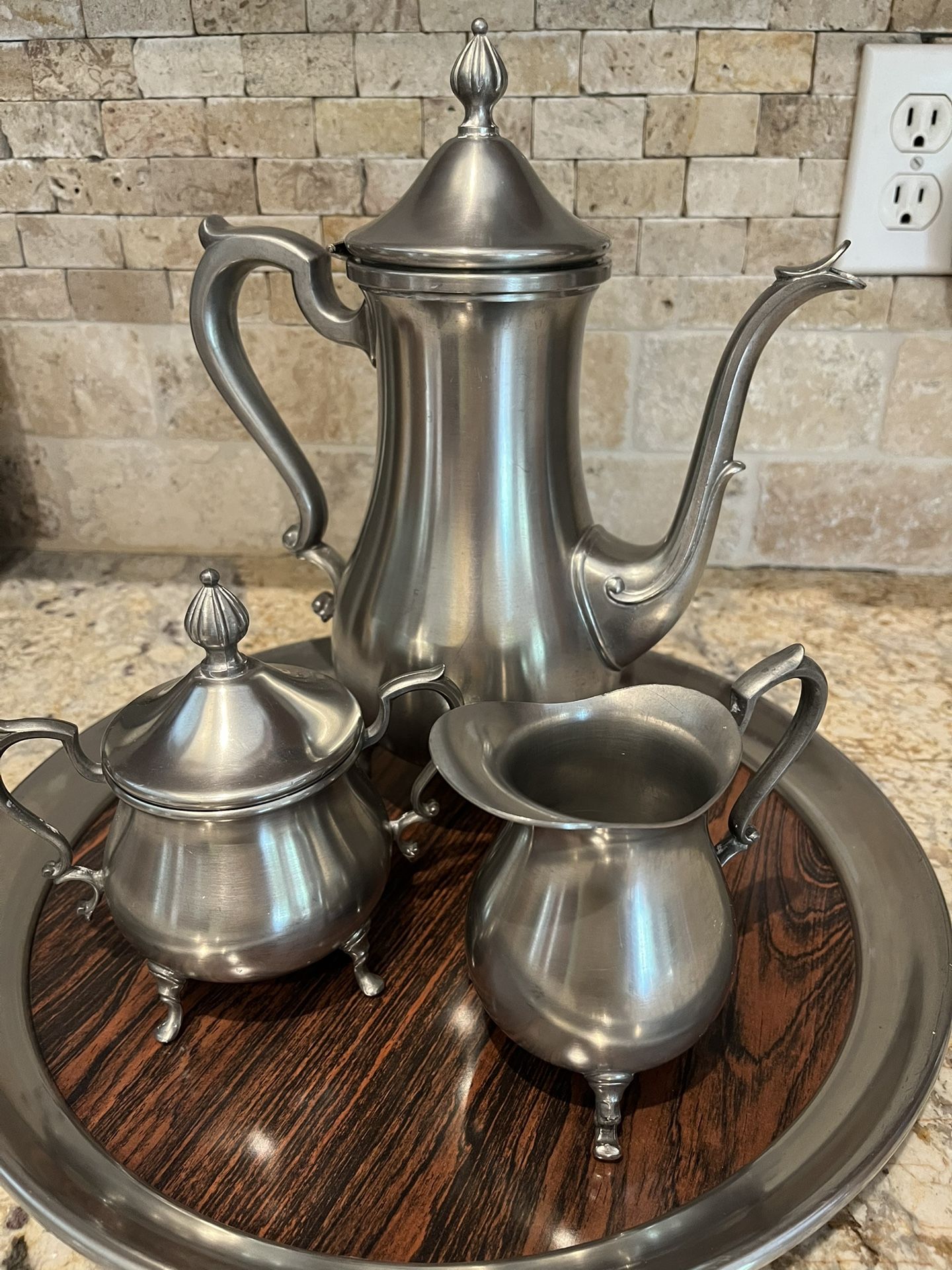 WEB Pewter Coffee Set