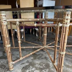 McGuire Furniture Bamboo & Rawhide Dining Table - Large 8-Seat Octagon