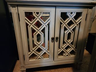Decorative Mirrored Accent Cabinet | Storage Cabinet | Farmhouse/Modern