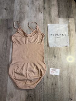Revenge X Body Seamless Snatched Bodysuit Nude Tan Size XL Compression Shape