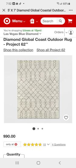 5'x7 ft. Diamond Global Coast Outdoor Area Rug - BRAND NEW