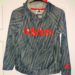 Adidas Orange And Grey Boys Hoodie