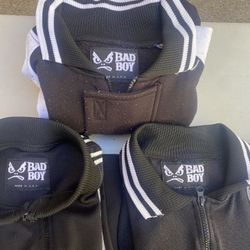Vintage 90s Bad-Boy Club athletic polo Shirt jacket XL Black White 3 pice lot