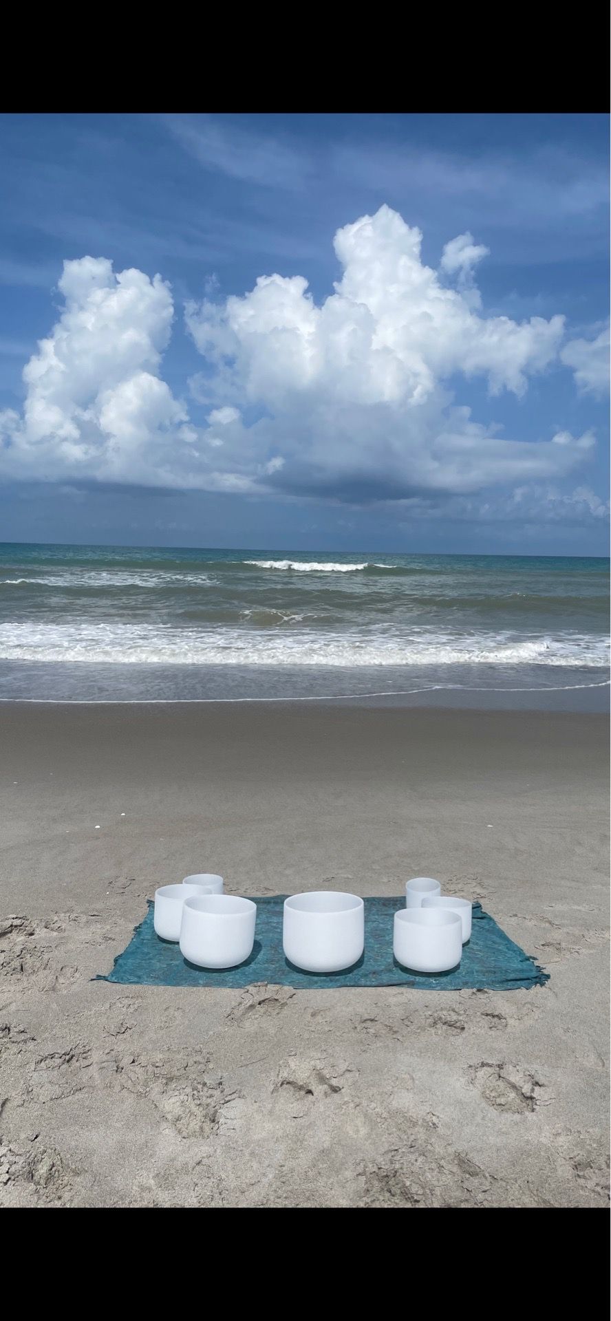 Set of 6 singing bowls for meditation.