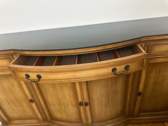 Wood Sideboard Buffet with Black Top