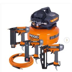 RIDGID Combo, NIB, Compressor, Brad Nailer, Finish Nailer, Finish Stapler