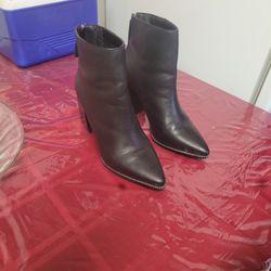 Steve Madden Black Ankle, Pointed Boots With Block Heel