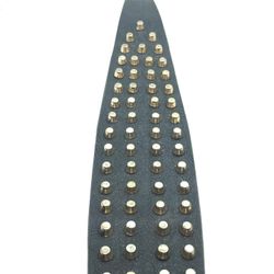 Brown Leather Brass Studded Belt