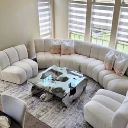 White sectional 