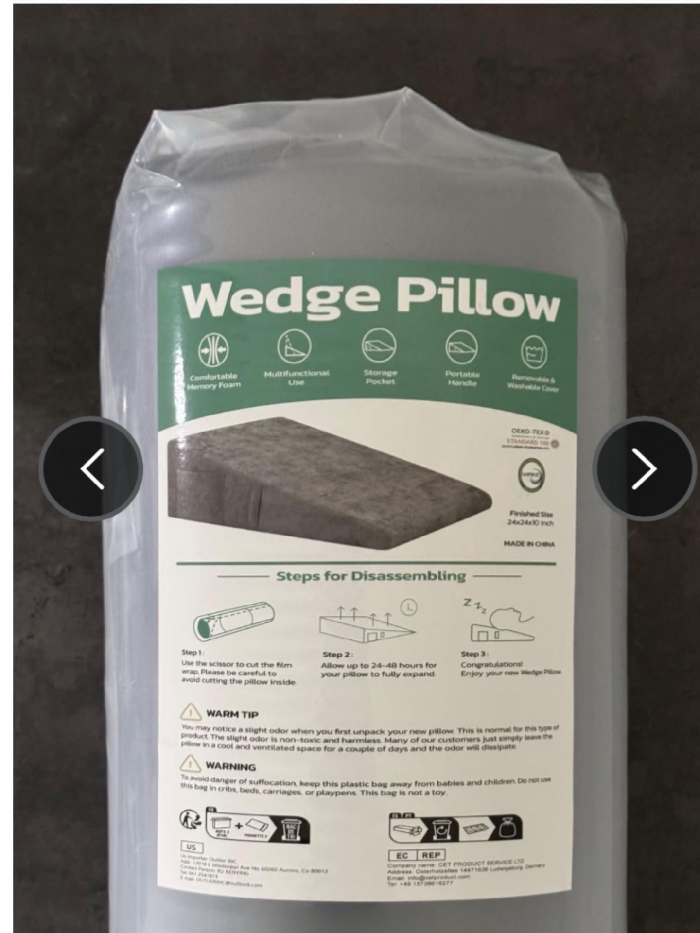 Wedge Pillow For Back Support/Acid Reflux Snoring/Surgery Support