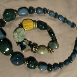 stone necklace and bracelet set