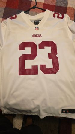 49ers white McCaffrey jersey. new condition