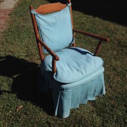 Antique Chair With Custom Skirt 