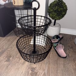 Heavy duty wrought iron basket