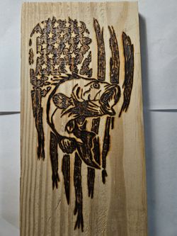 American Bass, Woodburning Art