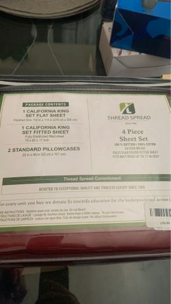 2 sheets and 2 pillowcases California KING