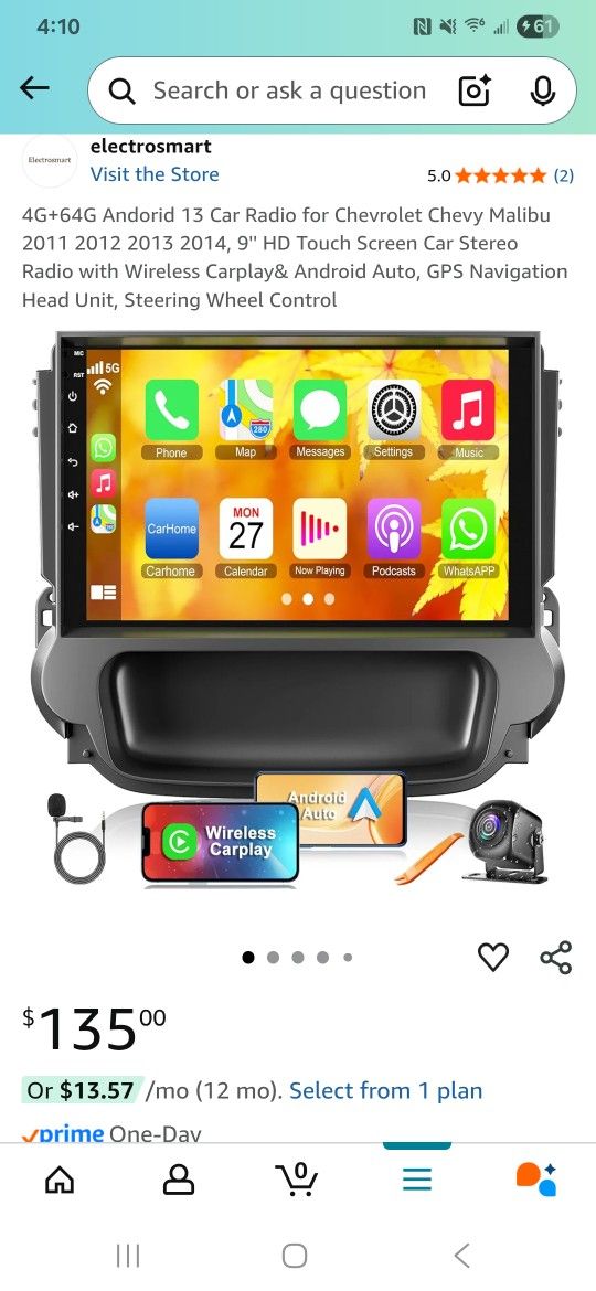 Android 13 Car Radio For 2011-14 Chevy Malibu