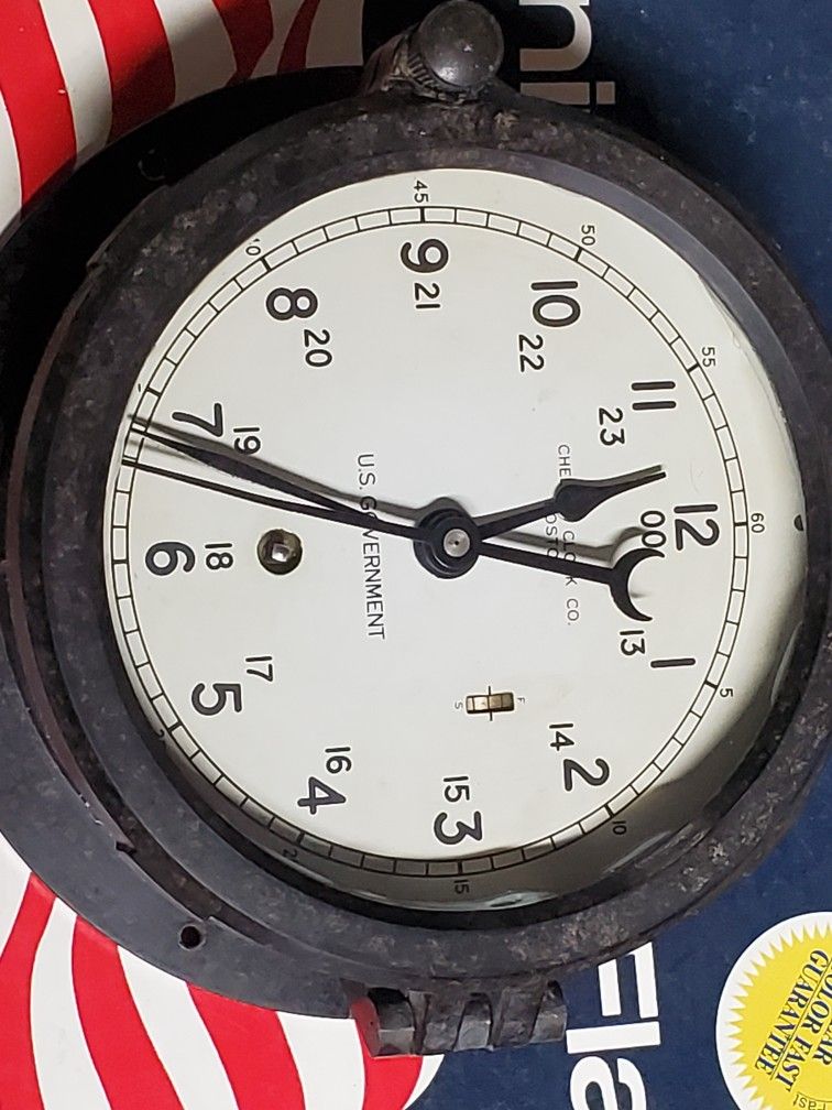 Old CHELSEA U S GOVERNMENT MARINE CLOCK