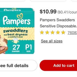 2 packs of preemie diapers.