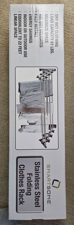 NEW SEALED Smartsome Stainless Steel Folding Clothes Drying Rack
