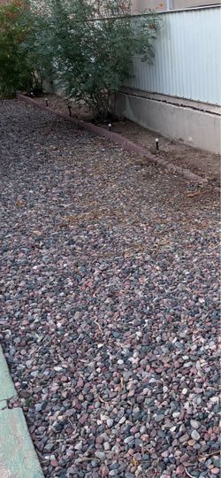 Decorative landscaping cement borders.